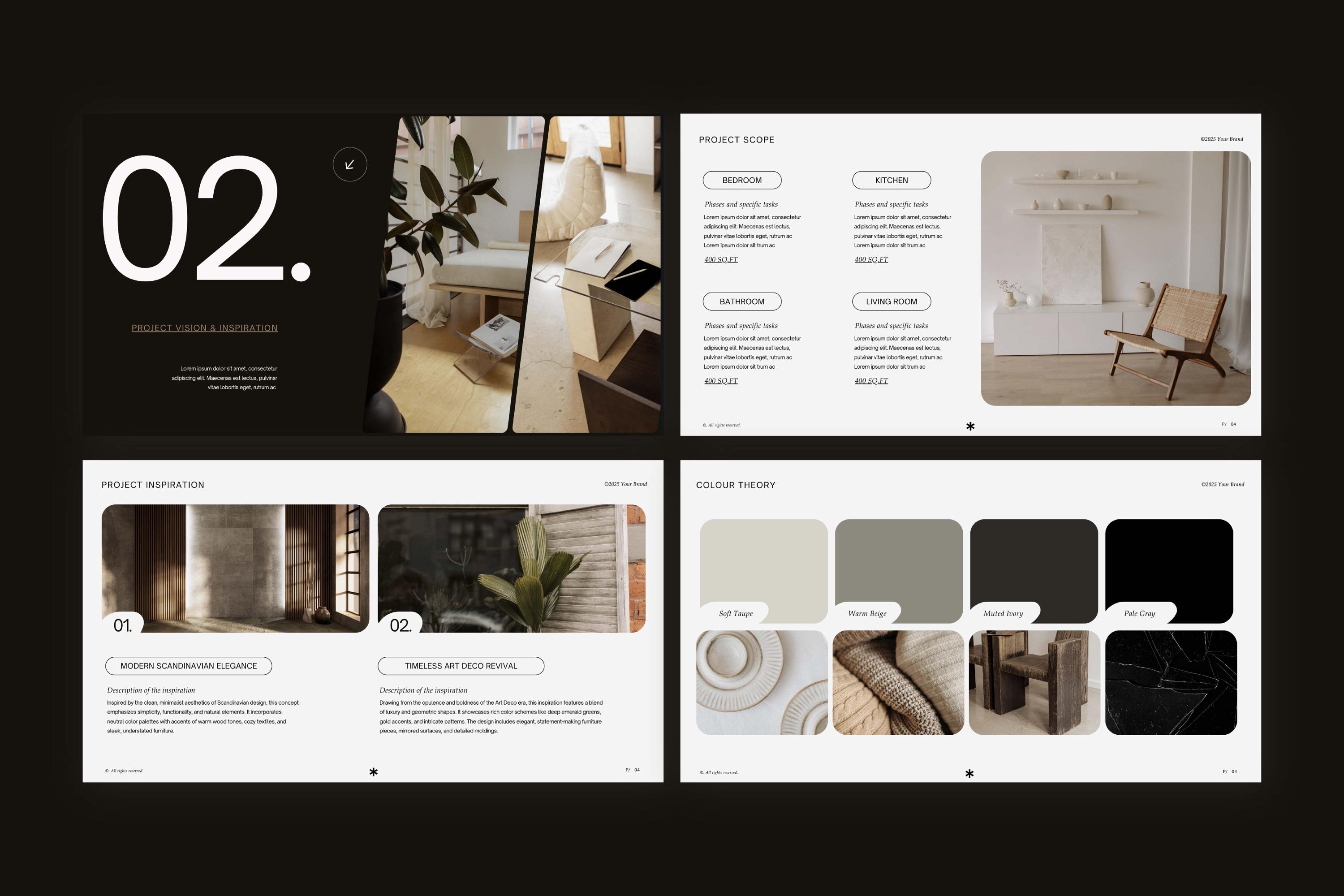Interior Design Presentation Template, Canva Mood Board, Project ...