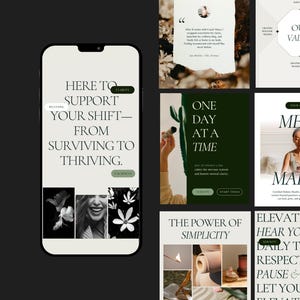 Wellness Coach Instagram Canva Templates: Social Media Content (Digital Download)