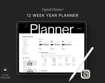 Notion 12-Wochen-Jahresplaner 2026: Digitaler Ziel- und Habit-Tracker (Digitaler Download)