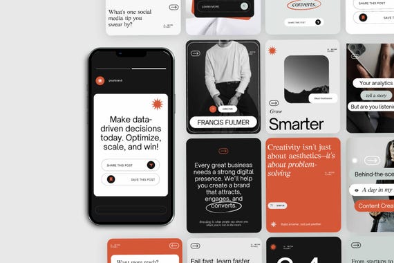 Social Media Templates for Coaching, Digital Marketing Instagram Templates, Social Media Managers, Blogger Business Template | Canva
