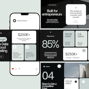 Geschäft Instagram Nahtlose Karussell Canva Vorlage, Karussell-Posts für Unternehmen, Tech-Startup, Social Media-Manager | Minimal IG