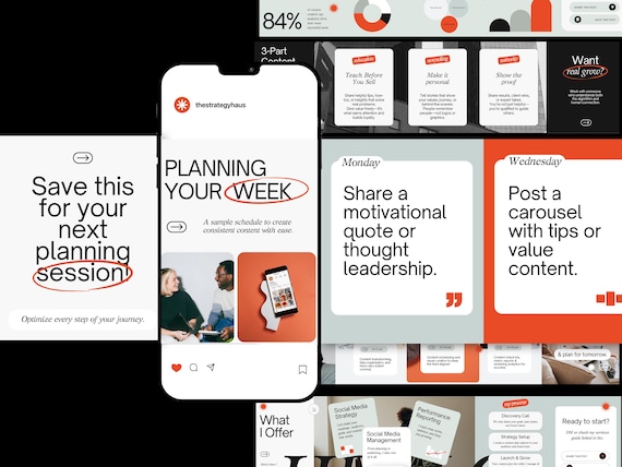 Instagram Carousel Canva Template, Seamless Carousel Posts for Coaches, Social Media Managers, Marketing & Blogger Business Design | Bold IG
