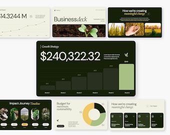 Modèle Pitch Deck Canva : startup de technologie verte moderne (téléchargement numérique)