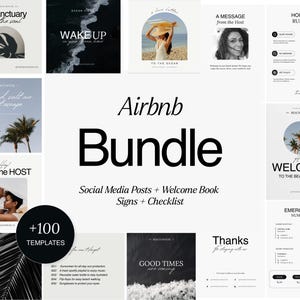 Airbnb Host Template Bundle: Welcome Book, Signs, Checklist (Canva)