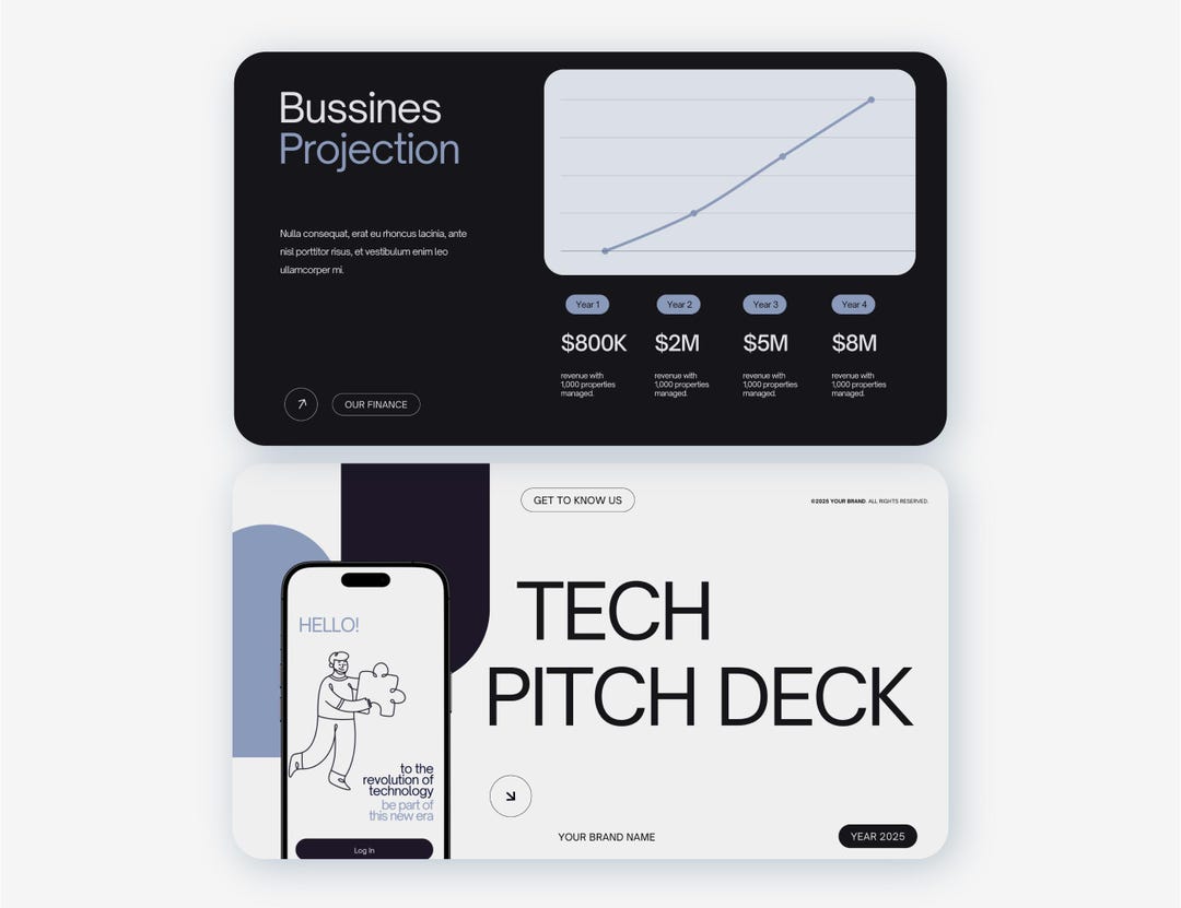 Tech Business Presentation Template | Pitch Deck Modern Startup | Saas ...