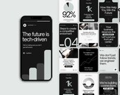 Social Media Business Templates Modern Canva for Tech Startup Instagram, Social Media Managers |  Business Coaches Modern Canva Templates