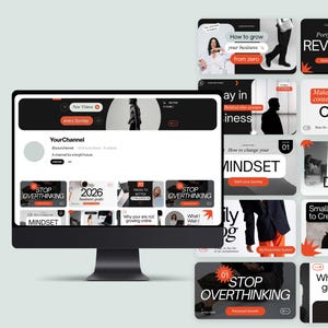 YouTube Branding Kit Canva | YouTube Banner, Thumbnails, Intro Outro Templates | Channel Design Pack for Coaches & Creators