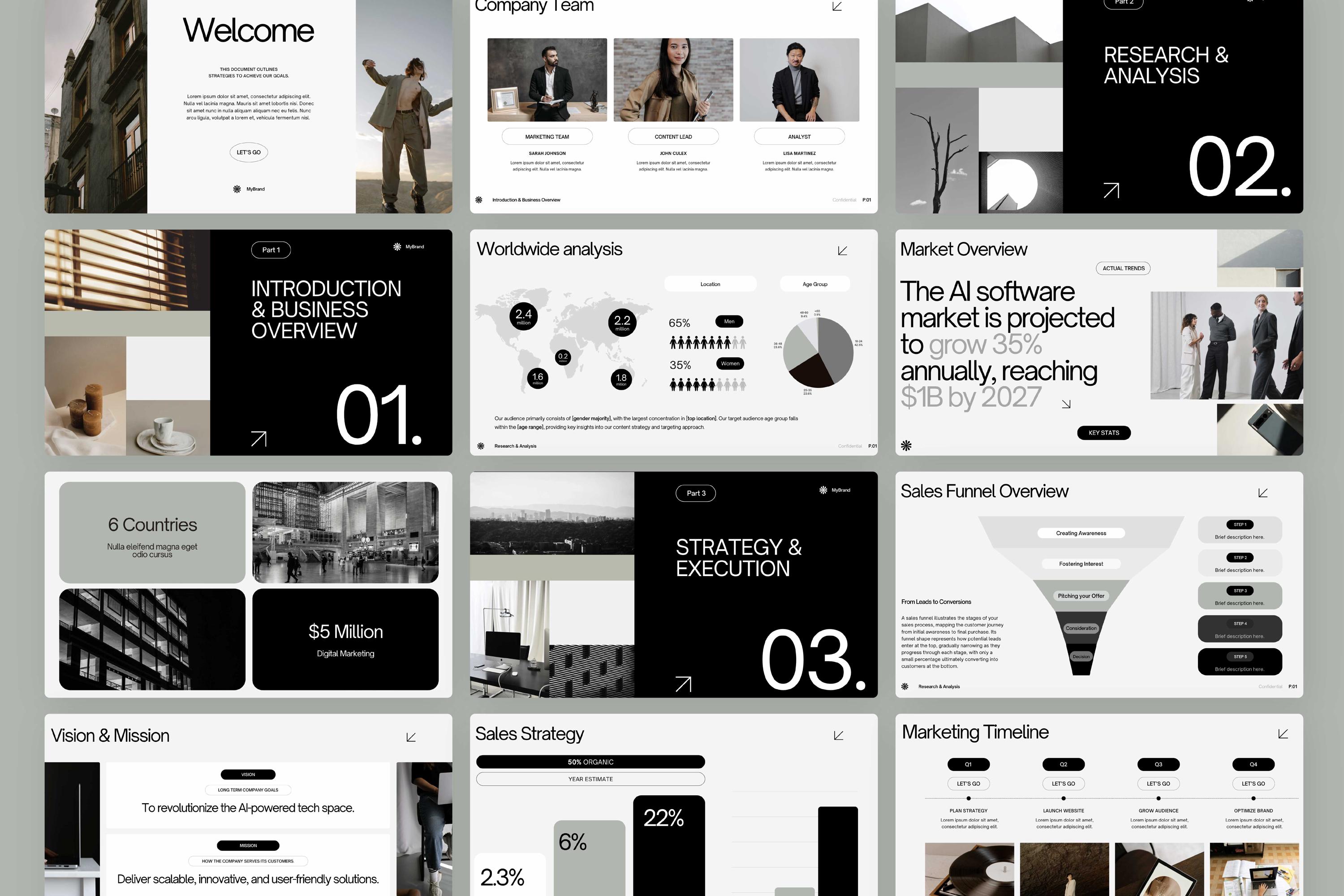 Marketing Plan Pitch Deck Editable Template Canva | Business Proposal ...