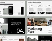 Marketing Plan Pitch Deck Editable Template Canva  |  Business Proposal  |  Modern Marketing Strategy, Infographic Presentation, Data Report