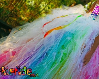 rainbow wedding gown