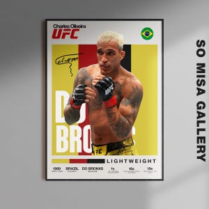 Charles Oliveira Poster, Ufc Wall Art, MMA Digital Download, Ufc Fighter Printable, Oliveira Champion Print, Lightweight Ufc Decor Gift