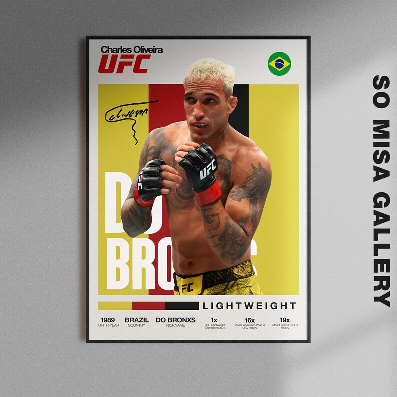 Charles Oliveira Poster Ufc Wall Art MMA Digital Download Ufc 
