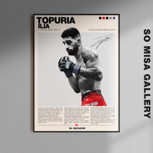 Ilia Topuria Poster, Ufc Wall Art, MMA Digital Download, Ufc Fighter Printable, Topuria Champion Print, Featherweight Ufc Decor Gift