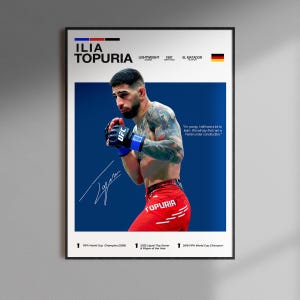 Ilia Topuria Poster, Ufc Wall Art, MMA Digital Download, Ufc Fighter Printable, Topuria Champion Print, Featherweight Ufc Decor Gift