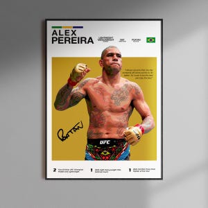Alex Pereira Poster, UFC MMA Wall Art, Digital Download, Fighter Champion Print, Gift For Fans, Home Gym Decor, Artwork Printable File