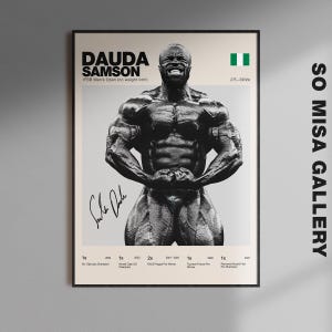 Samson Dauda Poster Digital Download, Bodybuilding Wall Art, IFBB Pro Print, Gym Room Decor, Fitness Motivation Gift, Nigerian Lion Artwork