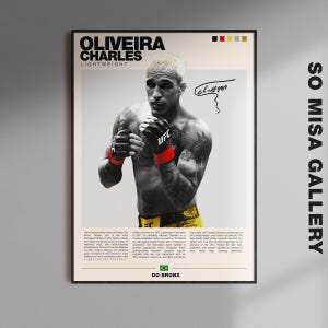 Charles Oliveira Poster, Ufc Wall Art, MMA Digital Download, Ufc Fighter Printable, Oliveira Champion Print, Lightweight Ufc Decor Gift