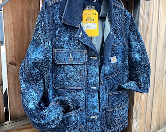 Vintage Carhartt Chore Coat Blanket Lined Duck Canvas Work Jacket