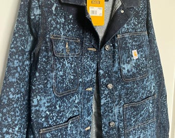 Acid Wash Carhartt Denim Chore Jacket