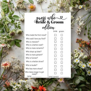 Guess Who Bride and Groom Edition, Bride and Groom Trivia Game ...