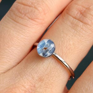 Real forget-me-not ring - Hypoallergenic botanical jewelry
