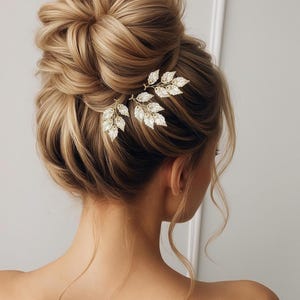 Bridal Gold Leaves Hair Pins Wedding Hair Piece Gold Wedding Leaf Hair Jewelry Bridal Hair Accessories Gold Leaf Hair Vine Bridal Hair Clip