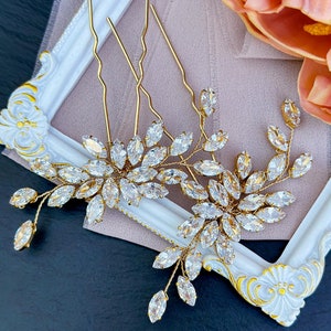 Crystal Bridal Hair Pin Wedding Hair Piece Bridal Crystal Headpiece for Wedding Hair Accessories Silver Hair Pin for Bridesmaid Gift Idea
