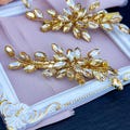 Champagne Crystal Hair Clip Bridal Hair Piece Gold Wedding Hair Accessories Bridal Hair Clip for Wedding Hair Barrette Crystal Hair Piece
