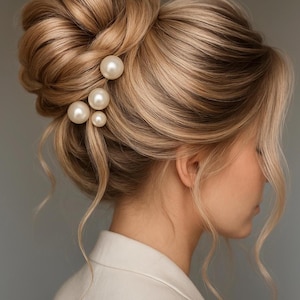 Set of 6 Hair Pins with Mix Size Pearls Hairpiece Bridal Hair Accessories Wedding Hair Piece Pearl Wedding Hair Jewelry for Bridesmaids