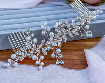Rose Gold Bridal Hair Piece Wedding Hair Jewelry Bridal Hair Comb Wedding Hair Accessories Bridal Hairpiece Floral Bridal Hair Accessory