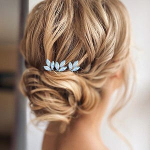 Blue Opal Hair Pin for Wedding Hair Accessories Something Blue Bridal Hairpiece Bridal Hair Accessory Wedding Hair Pins Crystal Hair Piece