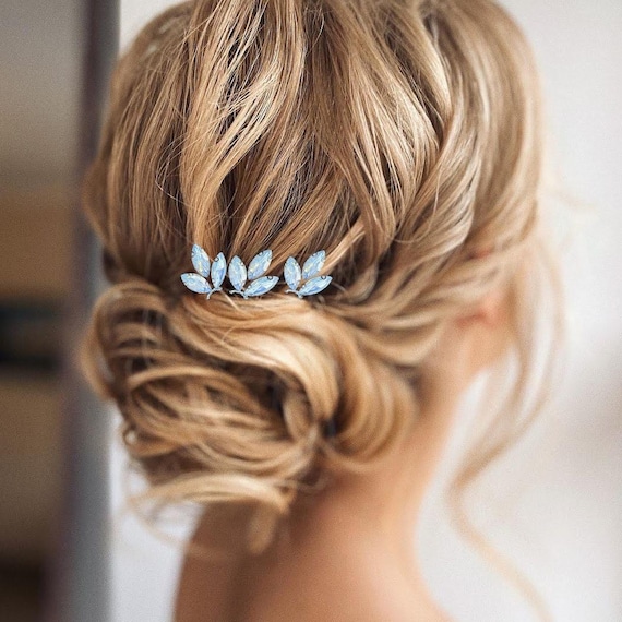 Blue Opal Hair Pin for Wedding Hair Accessories Something Blue Bridal Hairpiece Bridal Hair Accessory Wedding Hair Pins Crystal Hair Piece