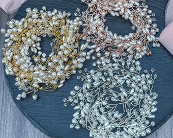 Bridal Headpiece Rose Gold Floral Headpiece Wedding Day  display picture 2