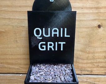 Quail Grit Feeder – Compact 3D Printed Feeder for Quails, Easy Mount and Refill