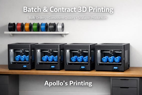 Contract And Batch 3D Printing Services | PETG, PLA  Bulk Printing Apollo’s Printing