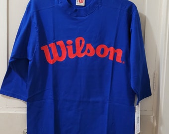 NOS Vintage 1990s WILSON Royal Blue Oversized T-Shirt Size M 100% Cotton Tee Shirt 1993 TShirt Athletic Wear