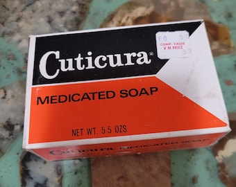 NOS Vintage Cuticura Medicated Soap 1960s 5.5 Oz Set Prop PUREX U.S.A. Retro Bathroom Decor #1