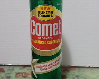 NOS Vintage 1960s Comet Cleanser NEW Tough Stain Formula with Chlorinol Giant Size Retro Kitchen Set Prop