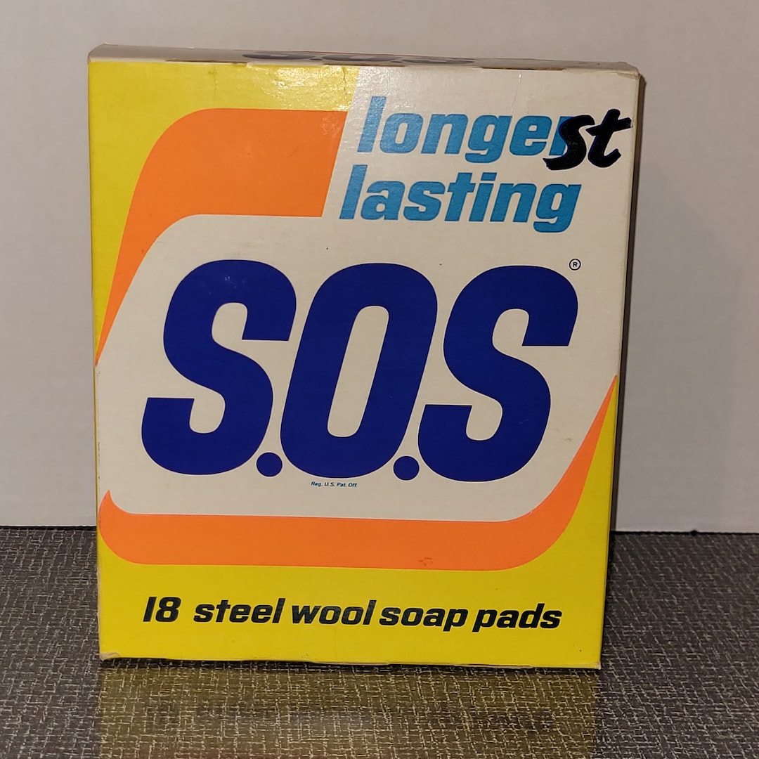 NOS Vintage SOS Steel Wool Soap Pads Sealed Box of 18 1960s Etsy