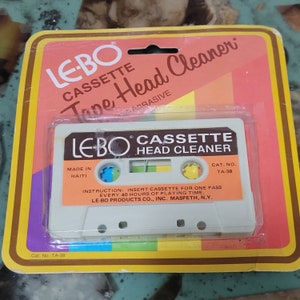NOS Vintage LE-BO Cassette Tape Head Cleaner 1970s 1980s set prop