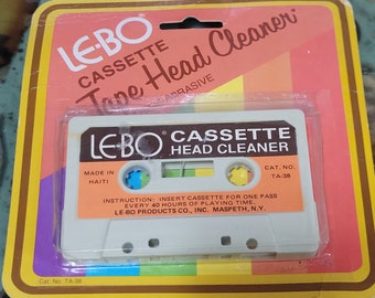 NOS Vintage LE-BO Cassette Tape Head Cleaner 1970s 1980s set prop