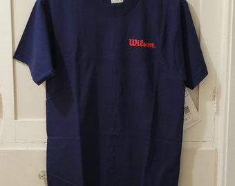 NOS Vintage 1990s WILSON Navy Blue Oversized T-Shirt Size M Medium 100% Cotton Tee Shirt 1993