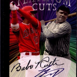 Babe Ruth Shohei Ohtani Platina Dual Cuts alleen auto's 1000 gemaakt New York Yankees Los Angeles Angels