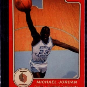 Raro Michael Jordan 1985 Star Company ERROR cartão promocional de novato Chicago Bulls