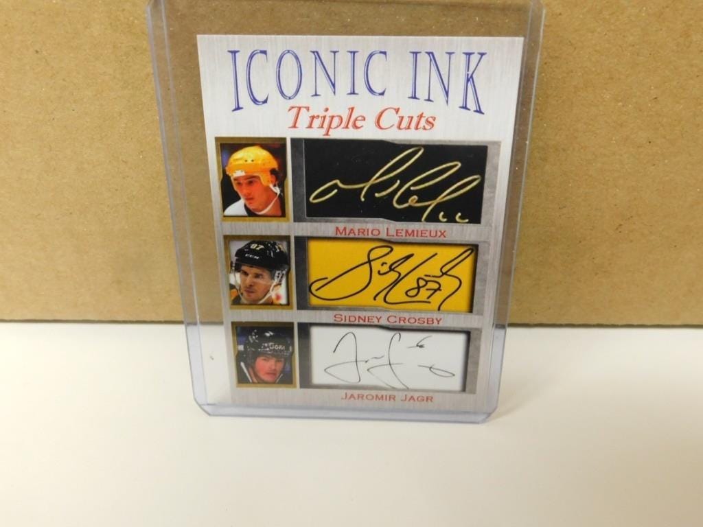 Mario Lemieux Sidney Crosby Jaromir Jagr Iconic Ink Facs Autos