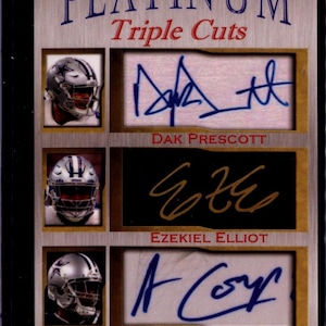 Dak Prescott Ezekiel Elliott Amari Cooper Platinum Triple Cuts facs Autos nur 1000 machte Dallas Cowboys