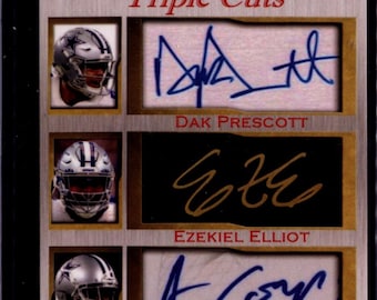 Dak Prescott Ezekiel Elliott Amari Cooper Platinum Triple Cuts facs Autos nur 1000 machte Dallas Cowboys