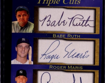 Babe Ruth Roger Maris Aaron Judge Platinum Triple Cuts facs autos solo 1000 fabricados New York Yankees.