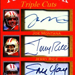 Joe Montana Jerry Rice Steve Young Iconic Ink facs autos seulement 1000 49ers de San Francisco fabriqués