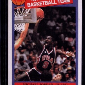 Rara tarjeta promocional de Michael Jordan, novato olímpico de EE. UU. de 1984, Chicago Bulls